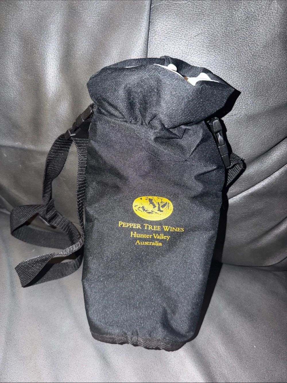 Black Bottle Carrier Wine Bag winery pepper tree Australia